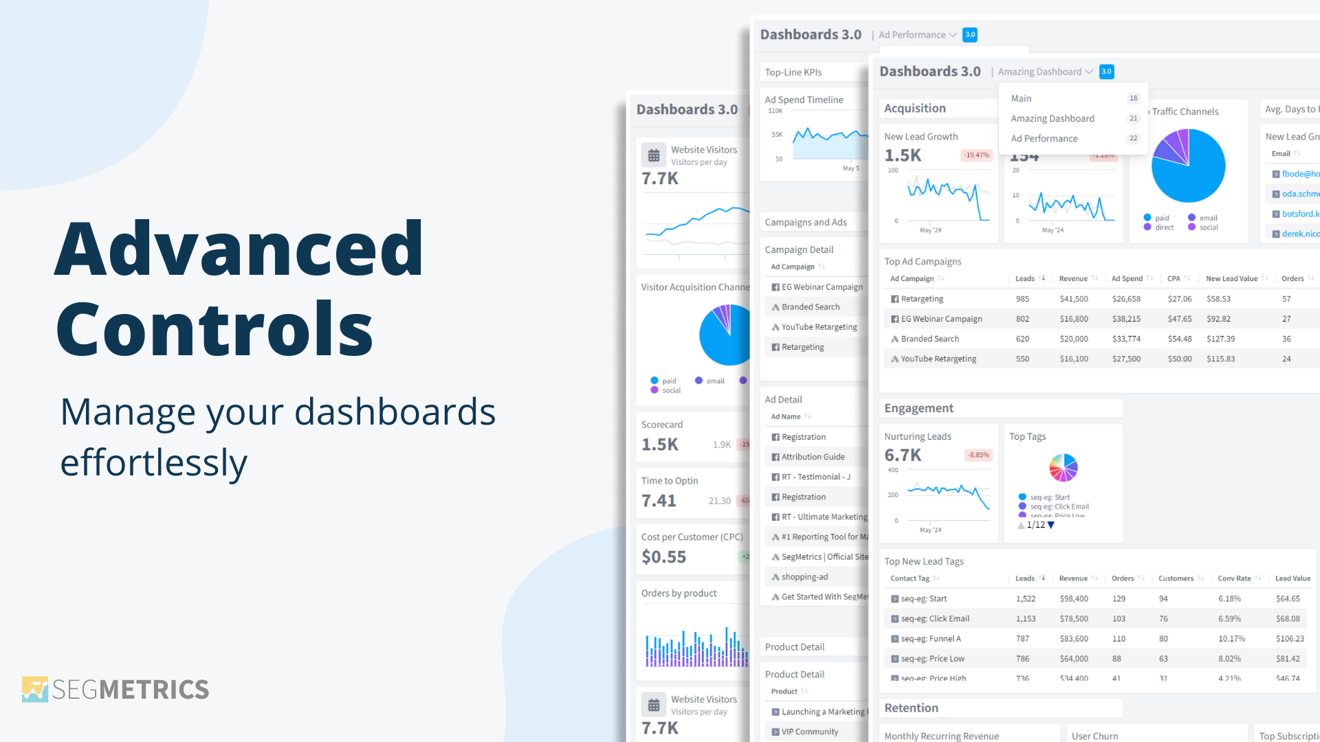 Advanced Controls - Manage your dashboards effortlessly